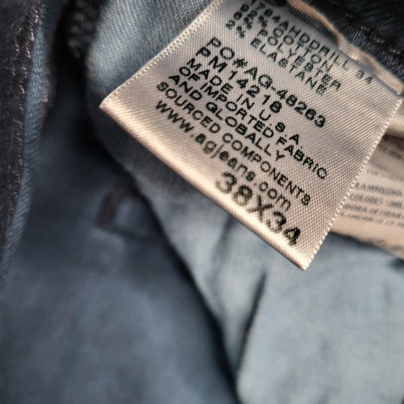 Adriano Goldschmied Everett Jeans Mens 38x34 Blue Slim‎ Straight AG Denim USA - Picture 5 of 9